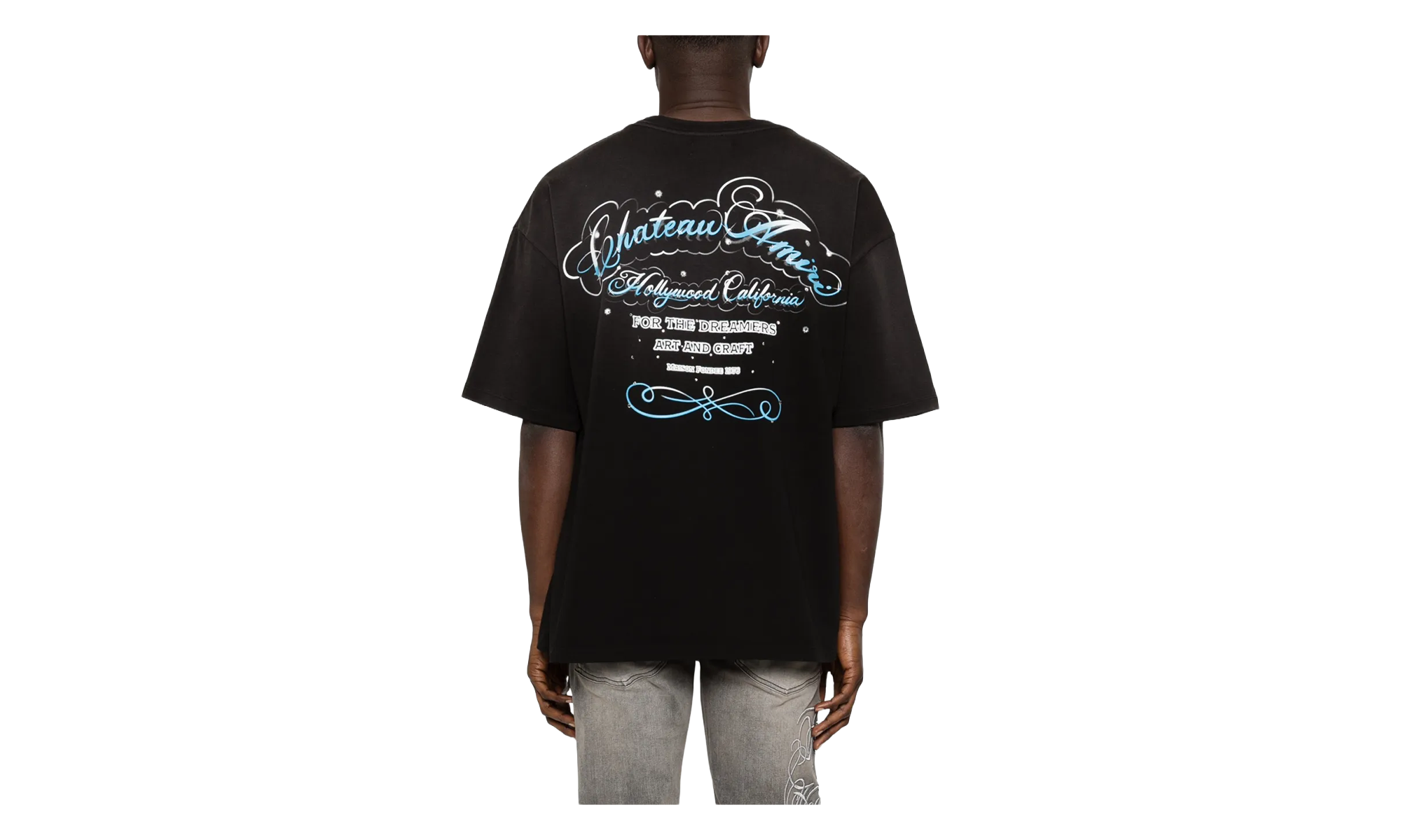 Crystal Chateau Script Oversize Tee "Black" AMTOJR1121 001