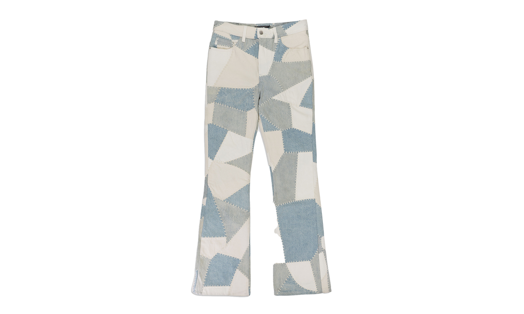 PATCHWORK FLARE JEAN "Alabaster" SS22MDF002