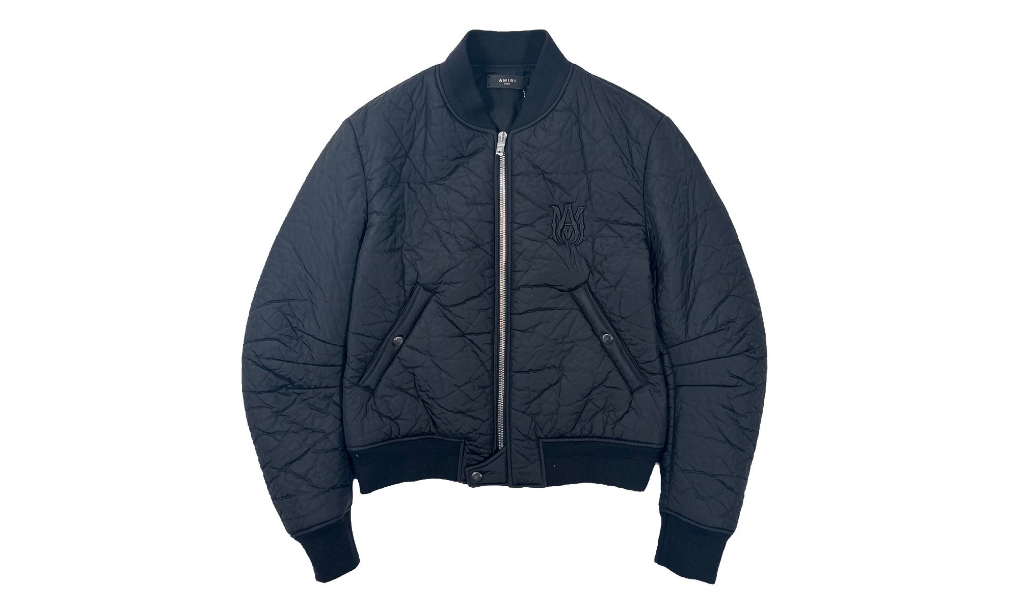 MA Logo Crinkle Nylon Bomber Jacket "Navy" PF22MOS011 001