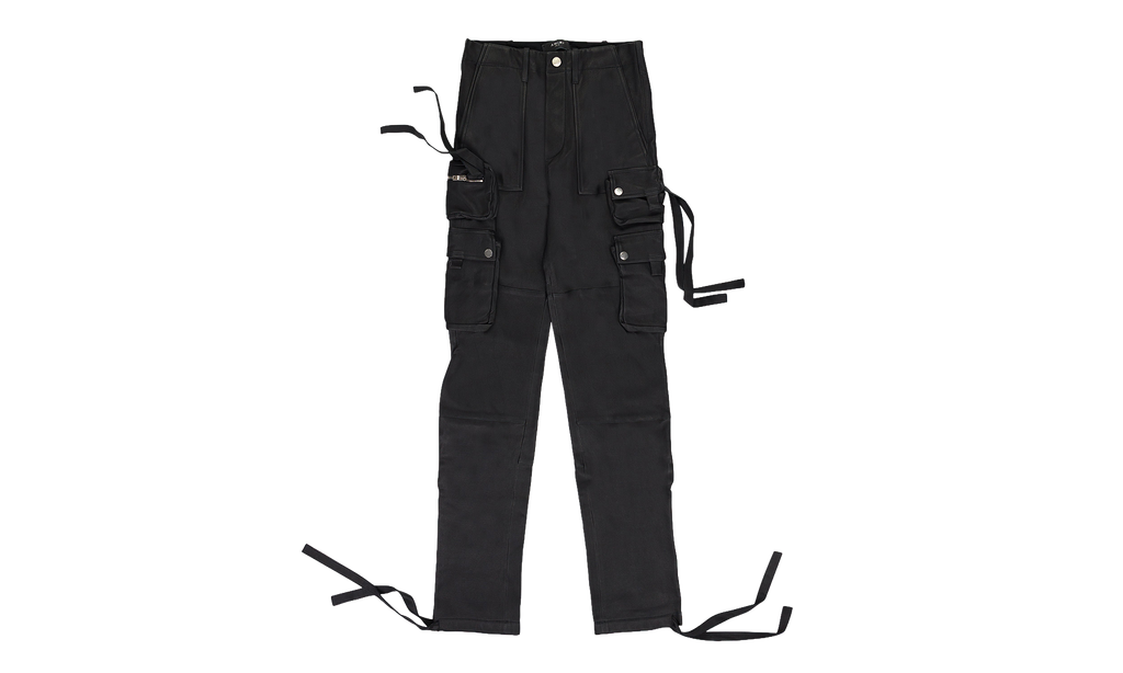 Tactical Leather Cargo Pants "Black" PS22MLP003_Black