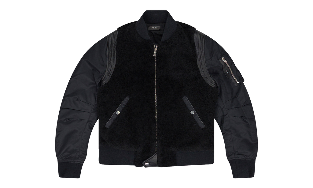 Shearling Bomber Jacket "Black" PS22MLJ026_BLACK