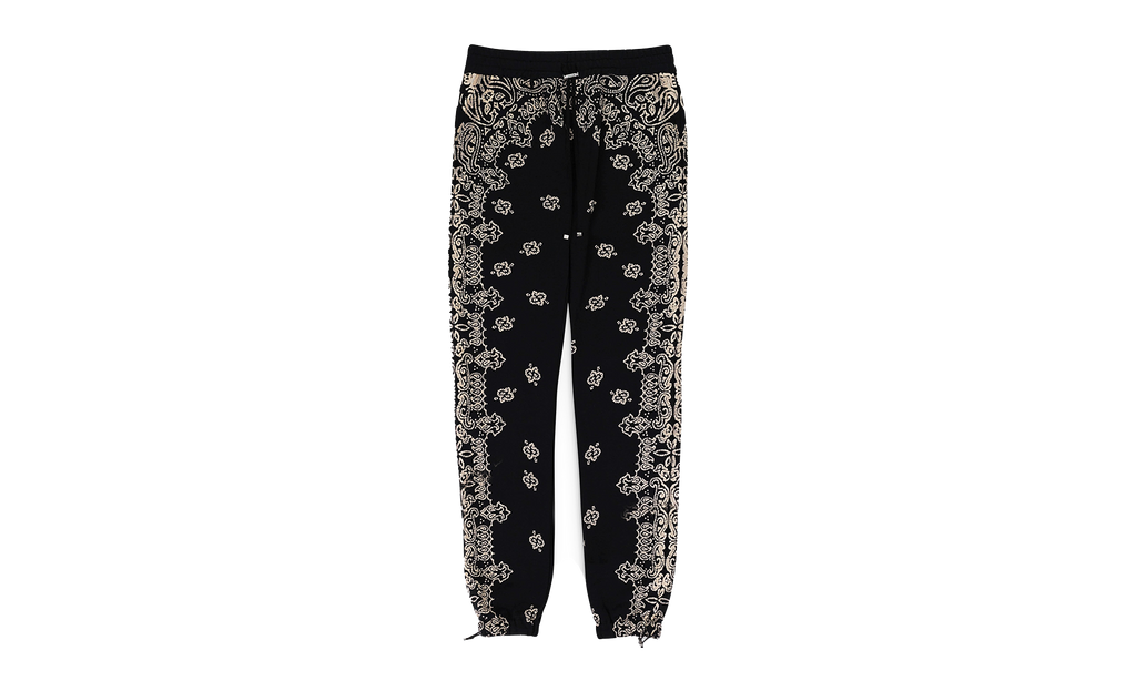 BANDANA BLEACH SWEATPANTS "Black" PF22MJP044