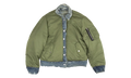 Reversible Denim Trucker Jacket "Indigo Olive Green" WORTB NYLINO BLUE