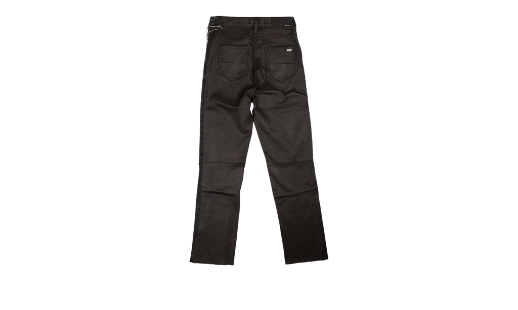 Crop Straight Leather Pants "Black" AMR-XBTM-0106